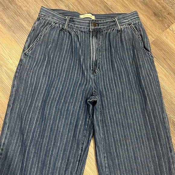 Madewell the perfect vintage wide leg jean pinstripe trouser pleated size 29 - Picture 6 of 10